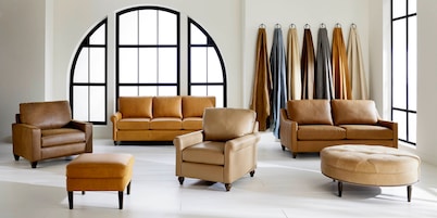 True Custom® Leather Track Arm Chair and a Half