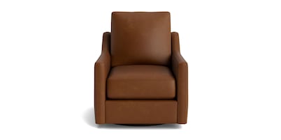 True Custom® Leather Slope Arm Swivel Chair