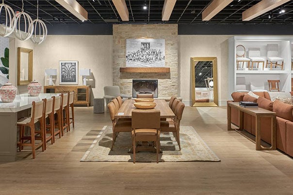 Retail store foyer with furniture