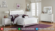 Tempat Tidur Jepara Minimalis White Duco Paint LED MMJ-0180