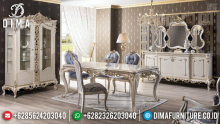 New Furniture Jepara Meja Makan Mewah Snow White Glossy MMJ-0402