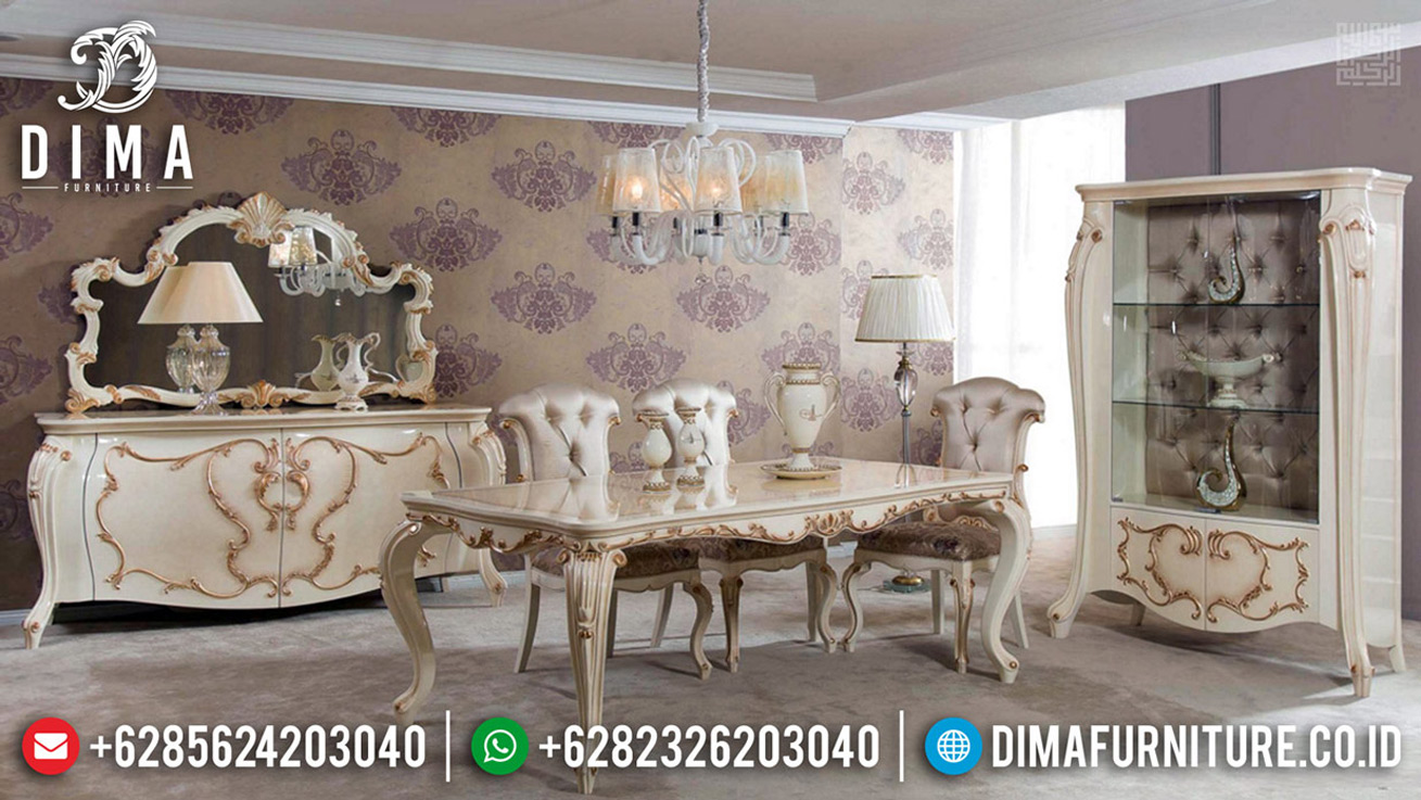 Meja Makan Mewah Versailles Ukiran Luxury Turkish Type Superior MMJ-0653
