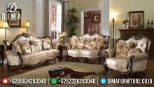Sofa Tamu Mewah Jati Natural Luxury Classic Marhaban Ya Ramadhan MMJ-0645