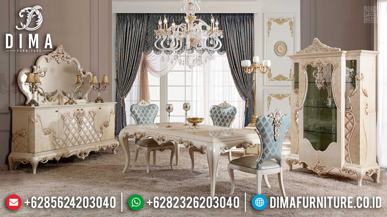 Harga Meja Makan Mewah 6 Kursi Luxury Royals Classic Turkish Carving MMJ-0670