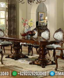 Furniture Jepara Meja Makan Minimalis Natural Jati New Design Luxury Classic MMJ-0704