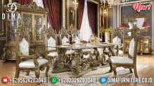 Free Ongkir Jawa Bali Meja Makan Mewah Golden Louvre Luxury Classic MMJ-0892