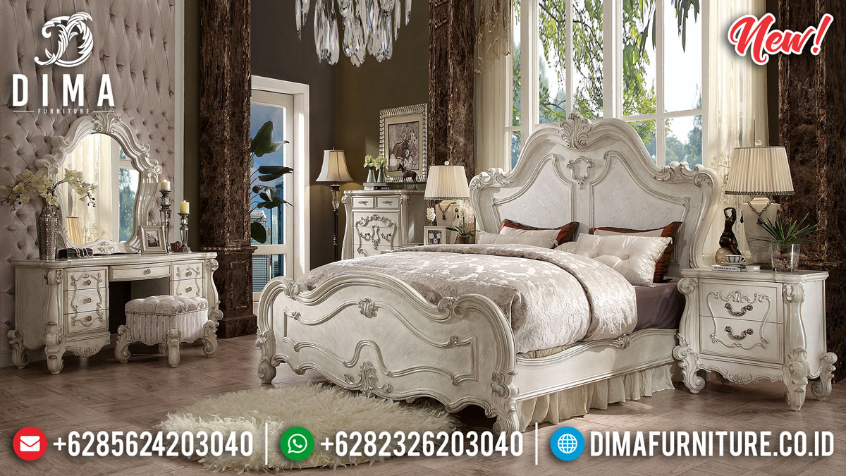 Harga Kamar Set Ukiran Jepara Luxury Carving White Duco Classic Great Quality MMJ-0907