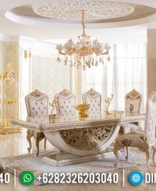 Luxurious Rich Set Meja Makan Mewah Ukir Jepara Klasik MMJ-0950
