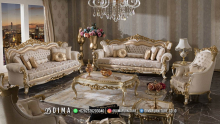 Furniture Terlaris Jual Sofa Tamu Mewah Ukir MMJ-0968