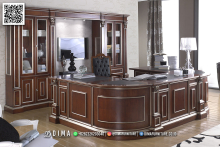 Set Meja Kantor Mewah Kayu Jati Luxury Classic Bailey MMJ1288